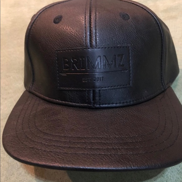 Brimmz Child Black Leather Hat 